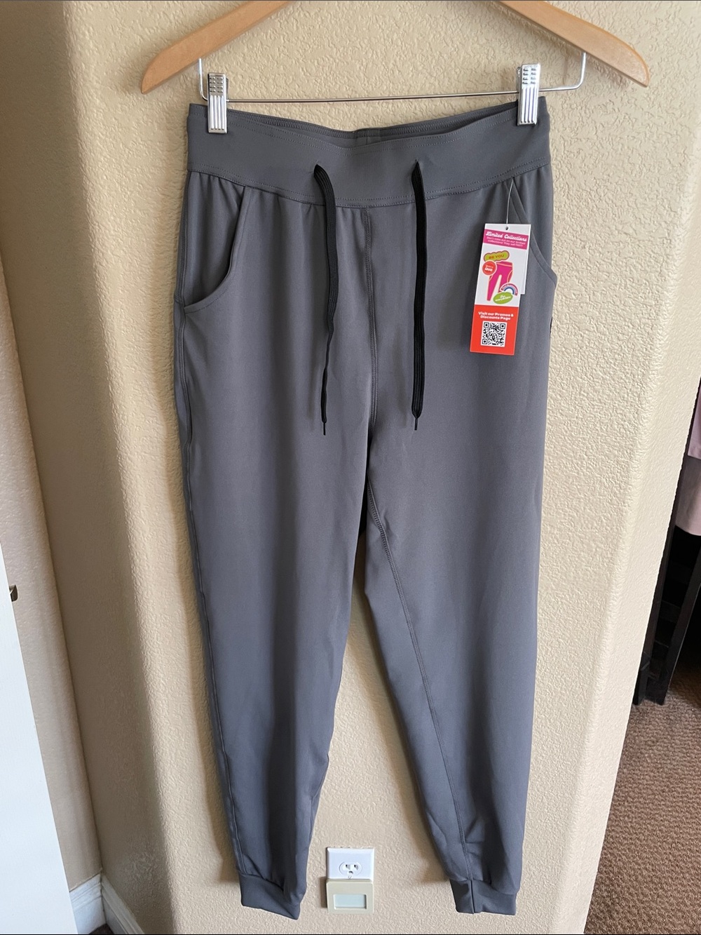 Pop Fit Women’s Gray Classic Drawstring Jogger Pants Size S
